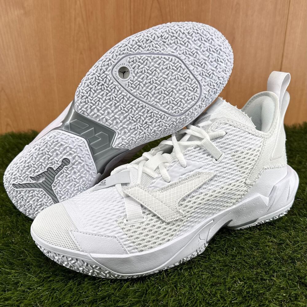 Jordan Why Not Zer0.4 Triple White Basketball Shoes CQ4230-101 Men’s Size 10.5